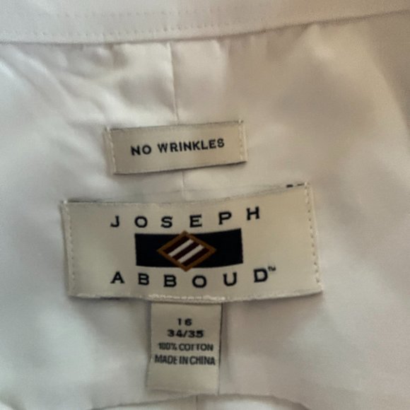 Joseph Abboud White Dress Shirt Spread Collar No Wrinkles Cotton - Picture 3 of 6